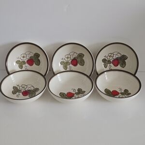 Set Of 6 Metlox Poppy Trail California Strawberry 5 1/2 in. Dessert/Fruit Bowls